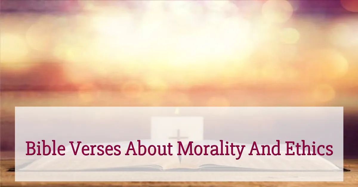 Bible Verses About Morality And Ethics