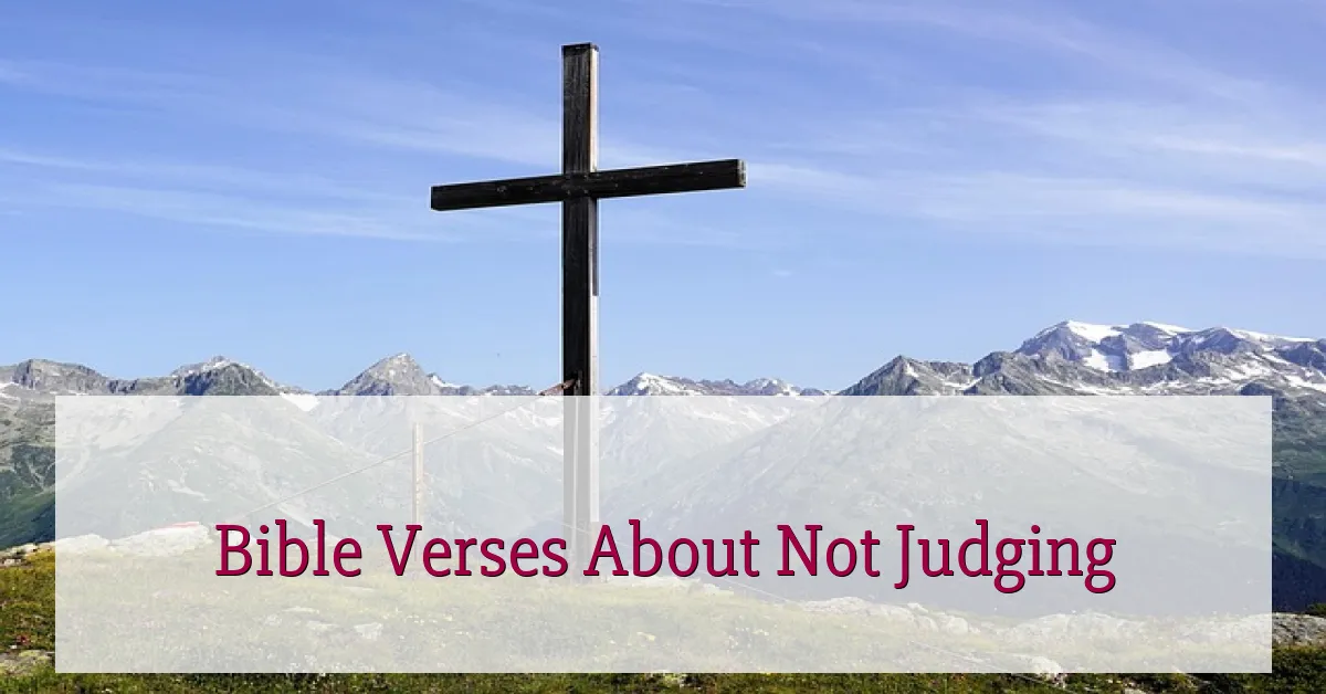 Bible Verses About Not Judging