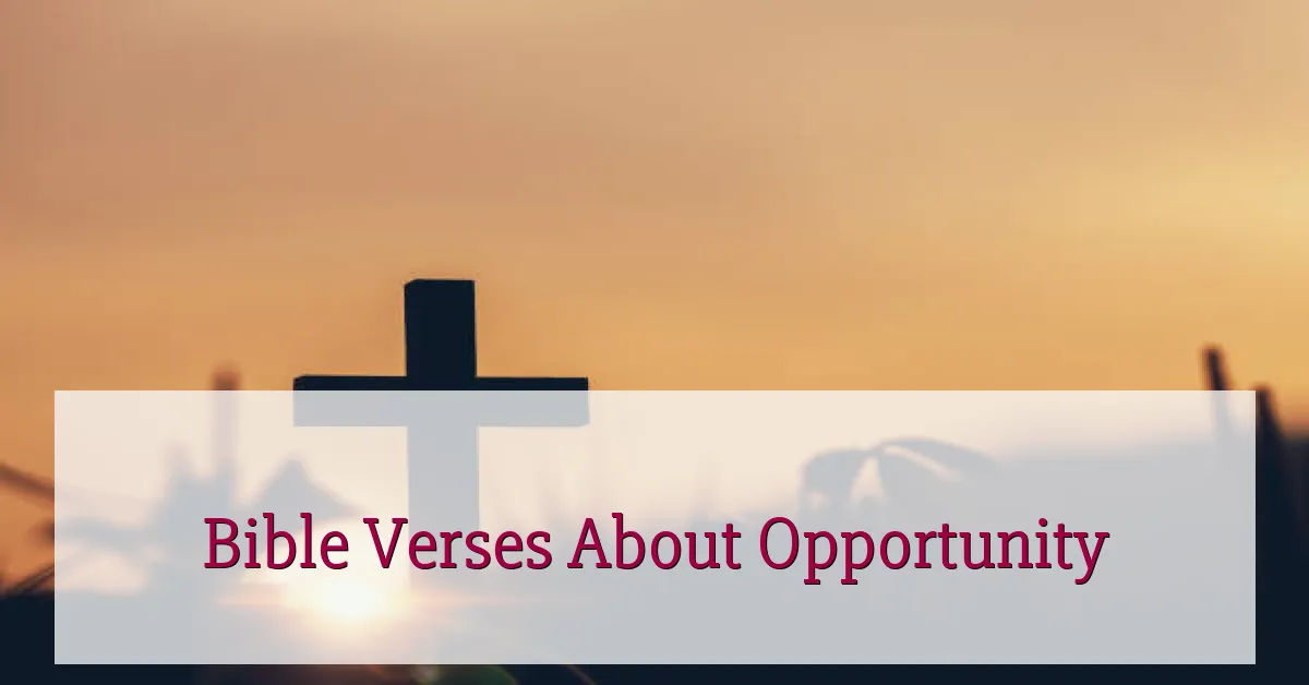 Bible Verses About Opportunity