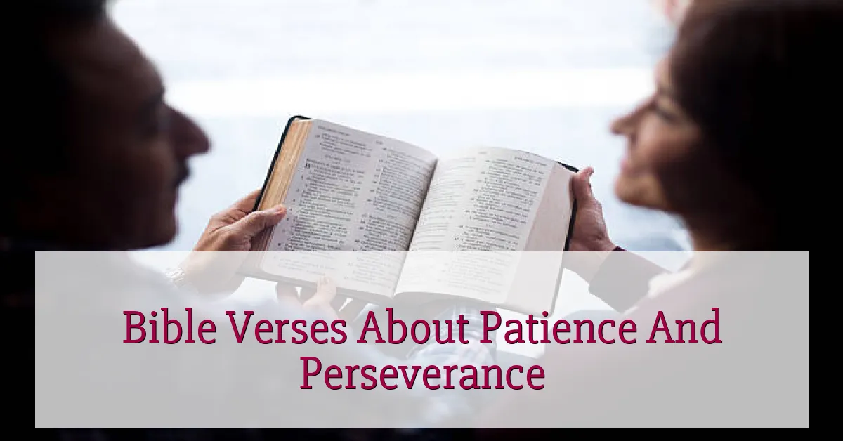 Bible Verses About Patience And Perseverance
