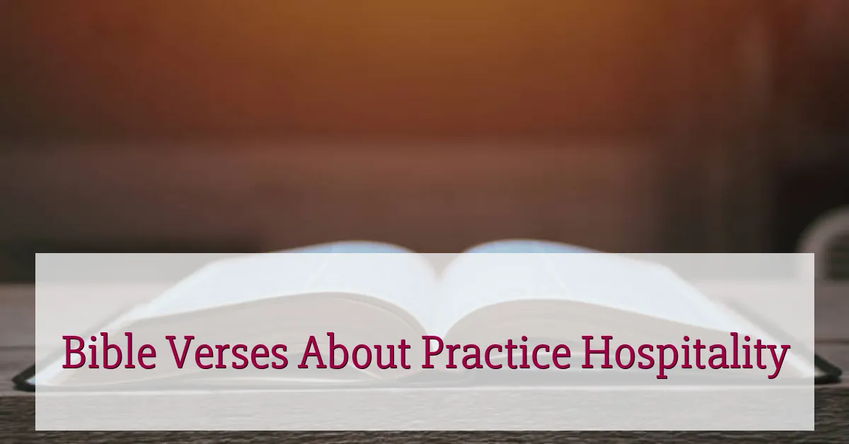 Bible Verses About Practice Hospitality