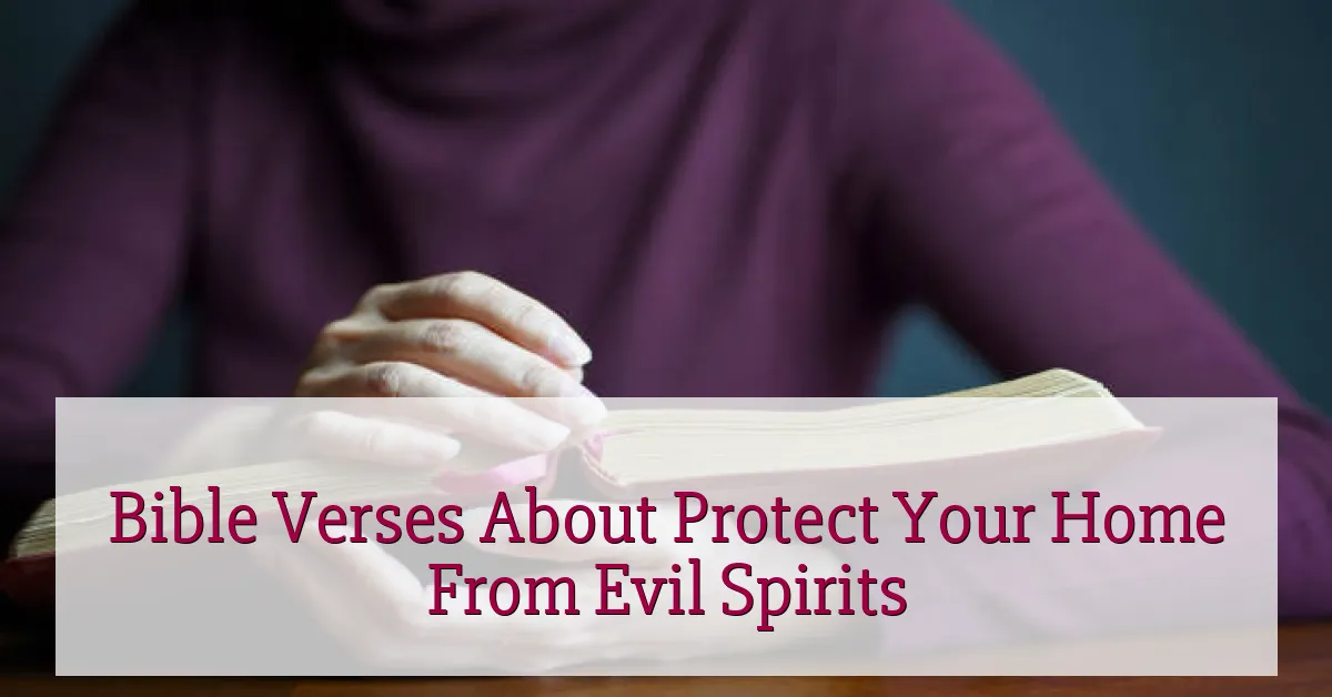 Bible Verses About Protect Your Home From Evil Spirits