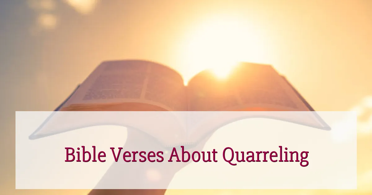 Bible Verses About Quarreling