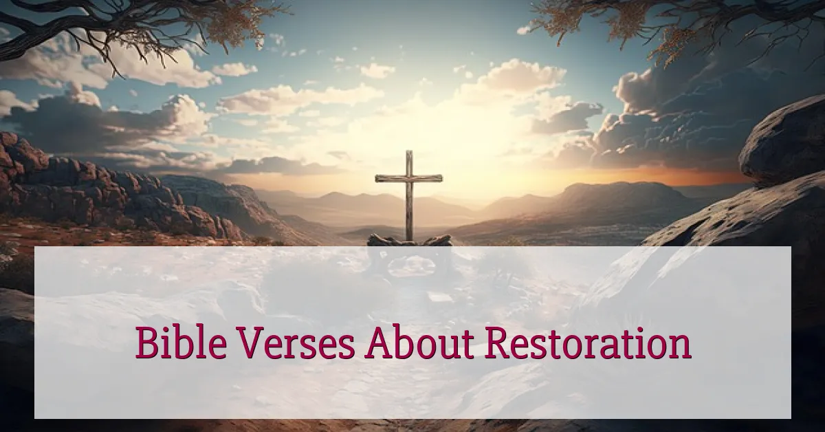 Bible Verses About Restoration