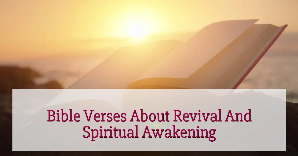 Bible Verses About Revival And Spiritual Awakening