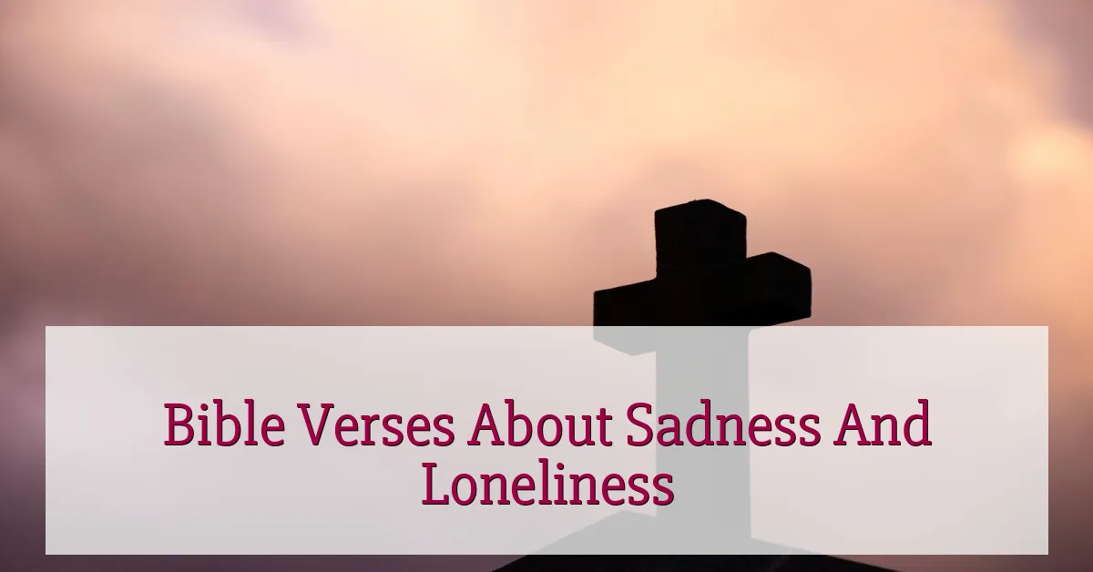 Bible Verses About Sadness And Loneliness