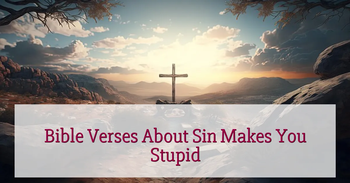 Bible Verses About Sin Makes You Stupid