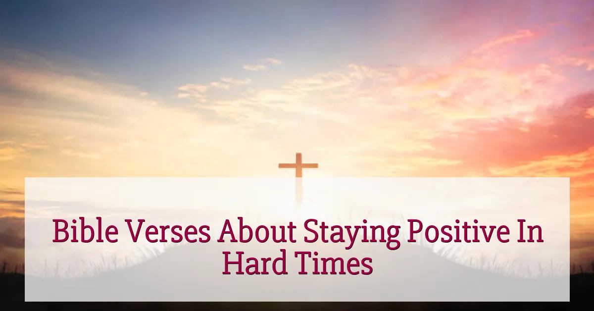 Bible Verses About Staying Positive In Hard Times