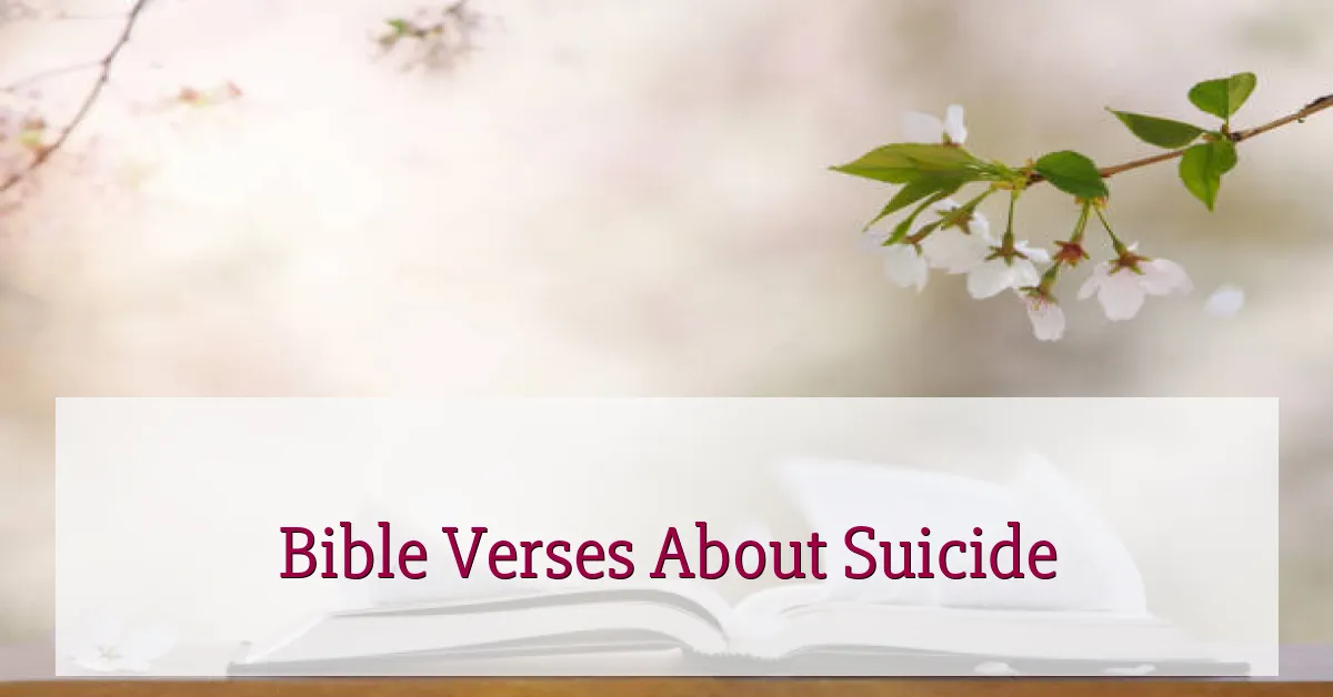 Bible Verses About Suicide