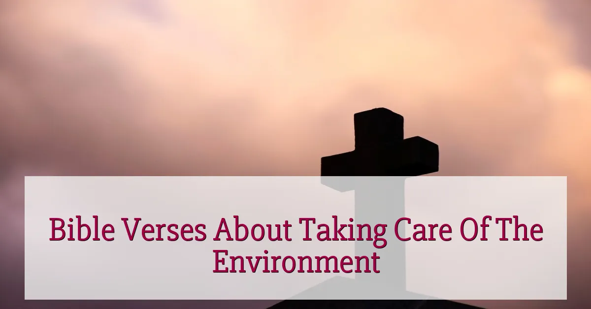 Bible Verses About Taking Care Of The Environment