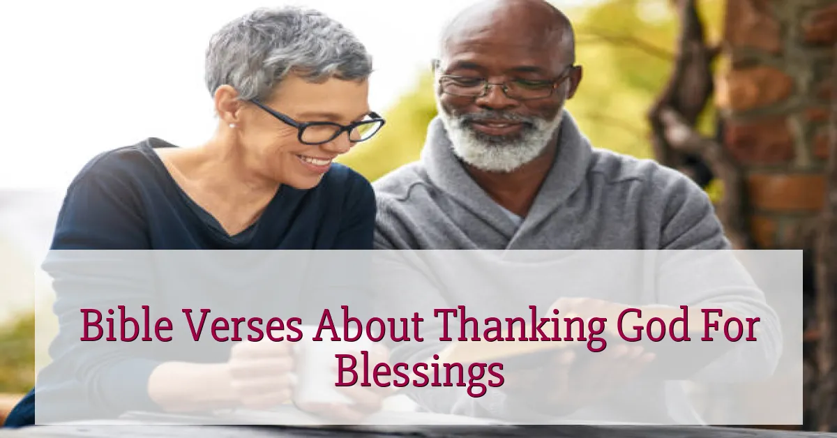 Bible Verses About Thanking God For Blessings