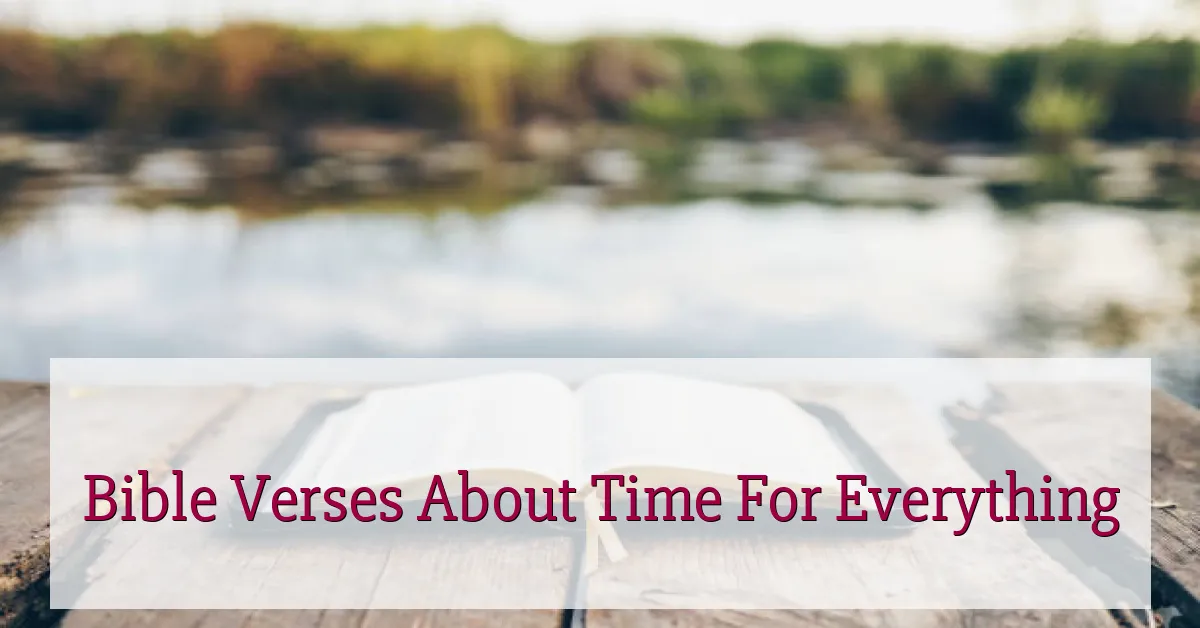 Bible Verses About Time For Everything