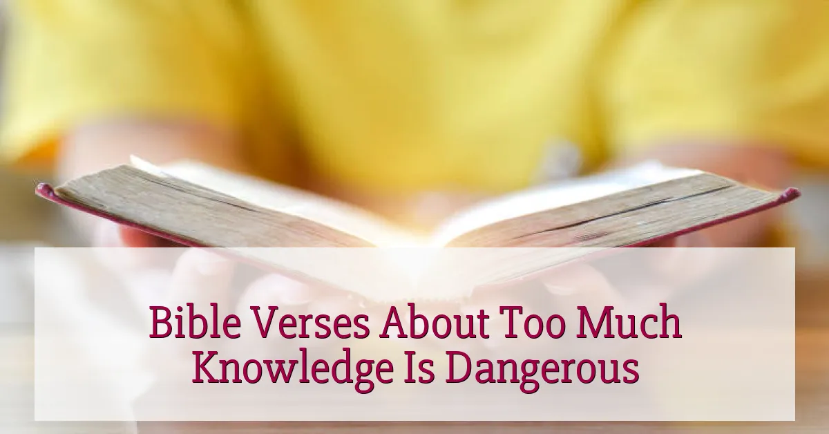 Bible Verses About Too Much Knowledge Is Dangerous
