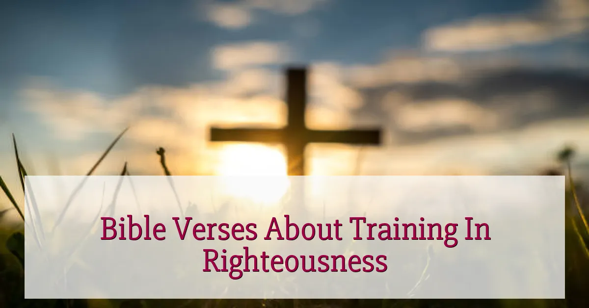 Bible Verses About Training In Righteousness