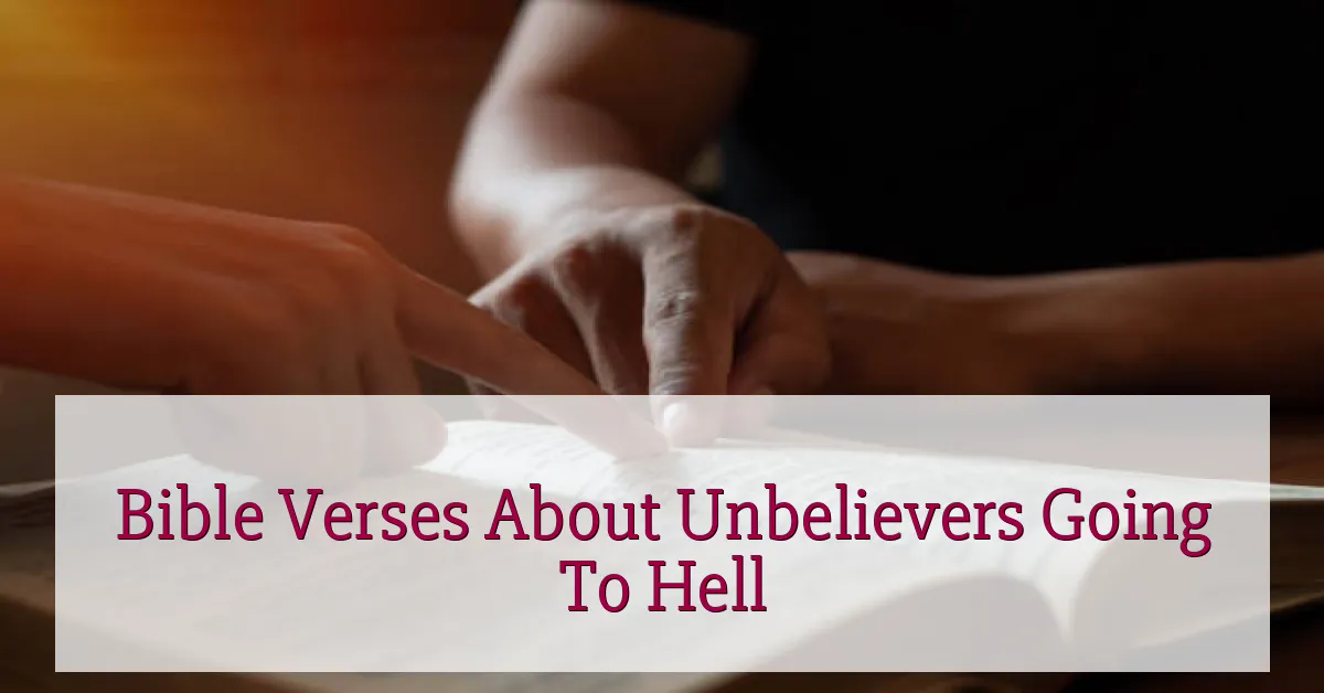 Bible Verses About Unbelievers Going To Hell