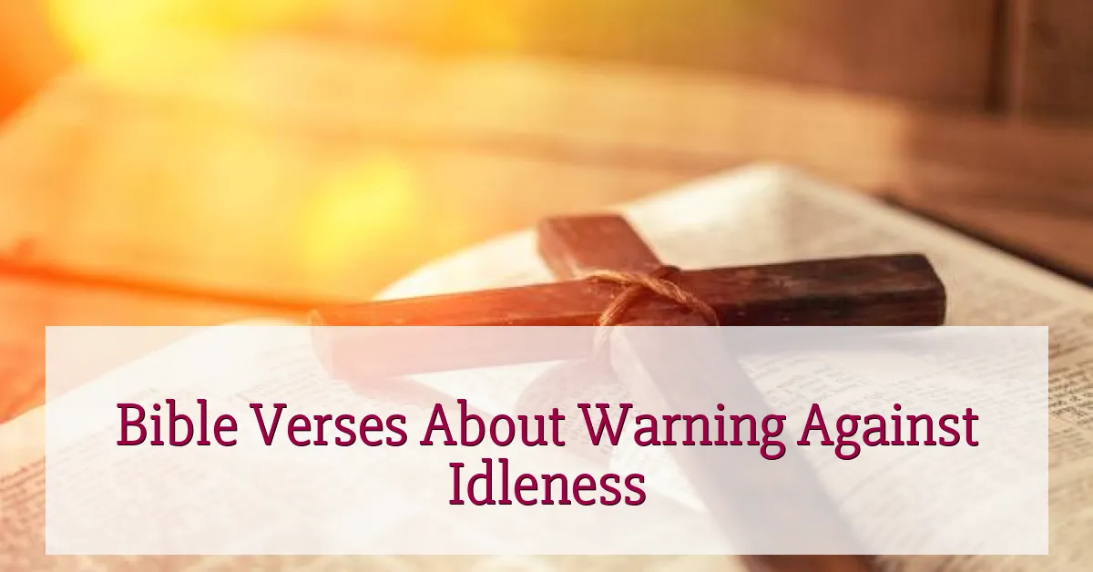 Bible Verses About Warning Against Idleness