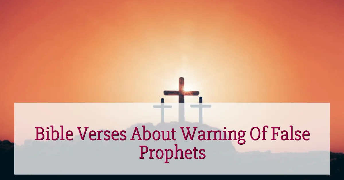 Bible Verses About Warning Of False Prophets