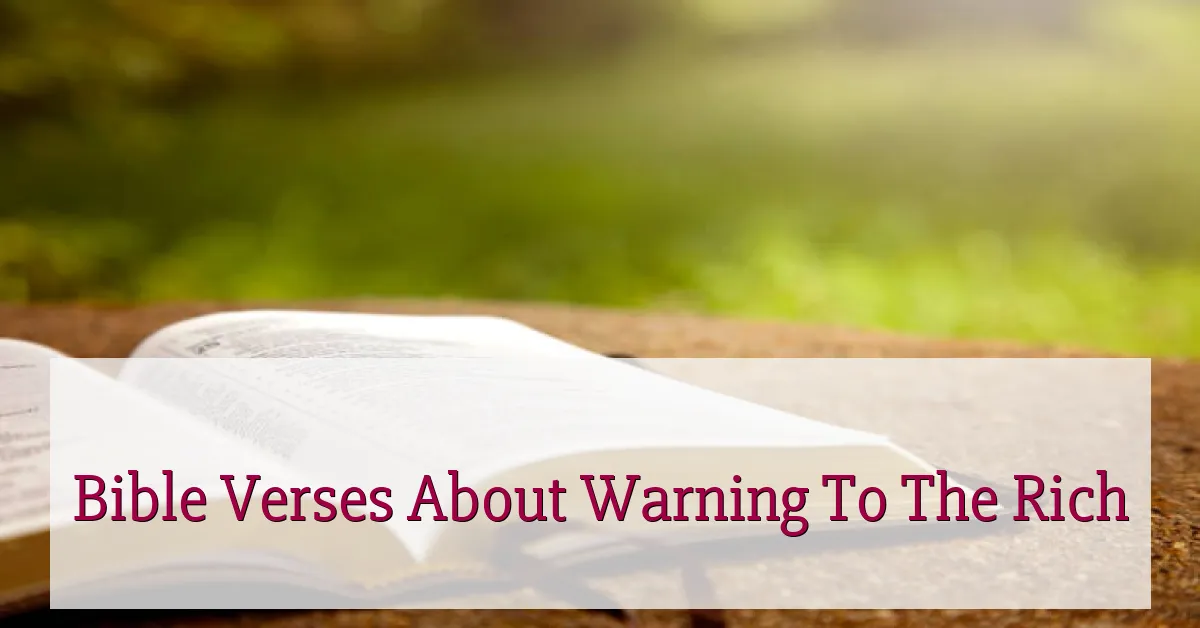 Bible Verses About Warning To The Rich