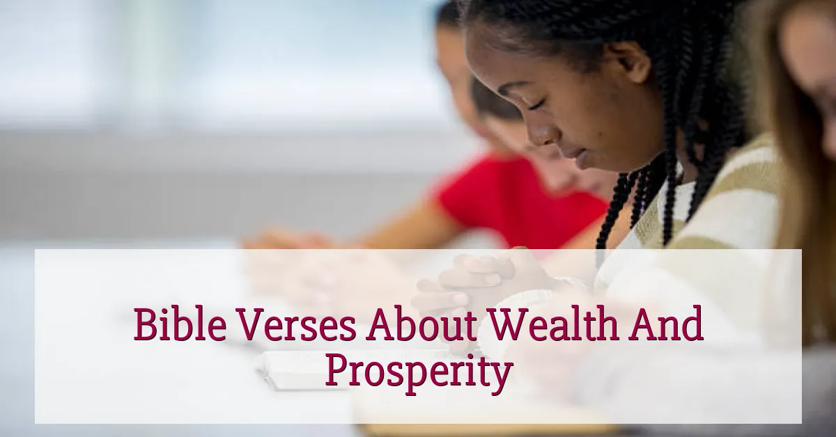 Bible Verses About Wealth And Prosperity